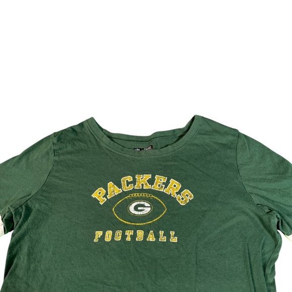 Vintage Green Bay Packers Shirt Womens Large Green Short Sleeve NFL - Picture 2 of 9